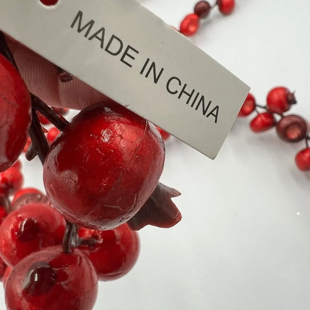 Berry Garland Unisex 6ft Red NWOT Faux Pomegranate Holiday Decor